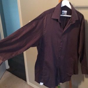 Calvin Klein button-up grey shirt, 17 1/2, 32/33